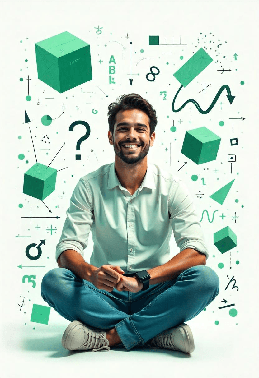 Estudante aprendendo raciocínio lógico